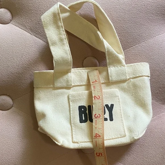NWOT Buoy Cream Mini Canvas Tote Bag - Picture 6 of 8